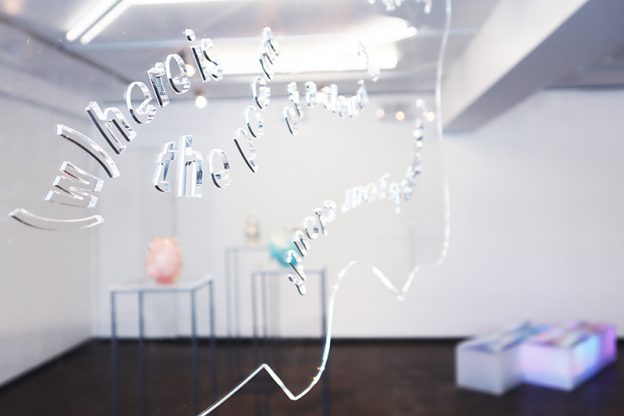 Image of writing on a glass cloud